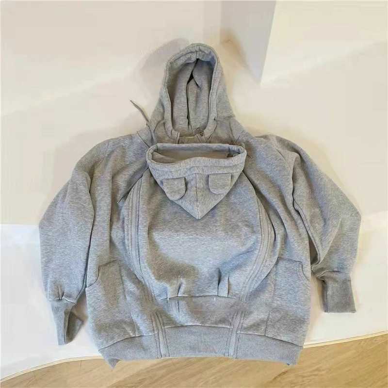 Winter Maternity Clothes Fashion Mother Baby Carrier Jacket Kangaroo Warm Maternity Hoodies Outerwear Coat For Pregnant Woman W250207