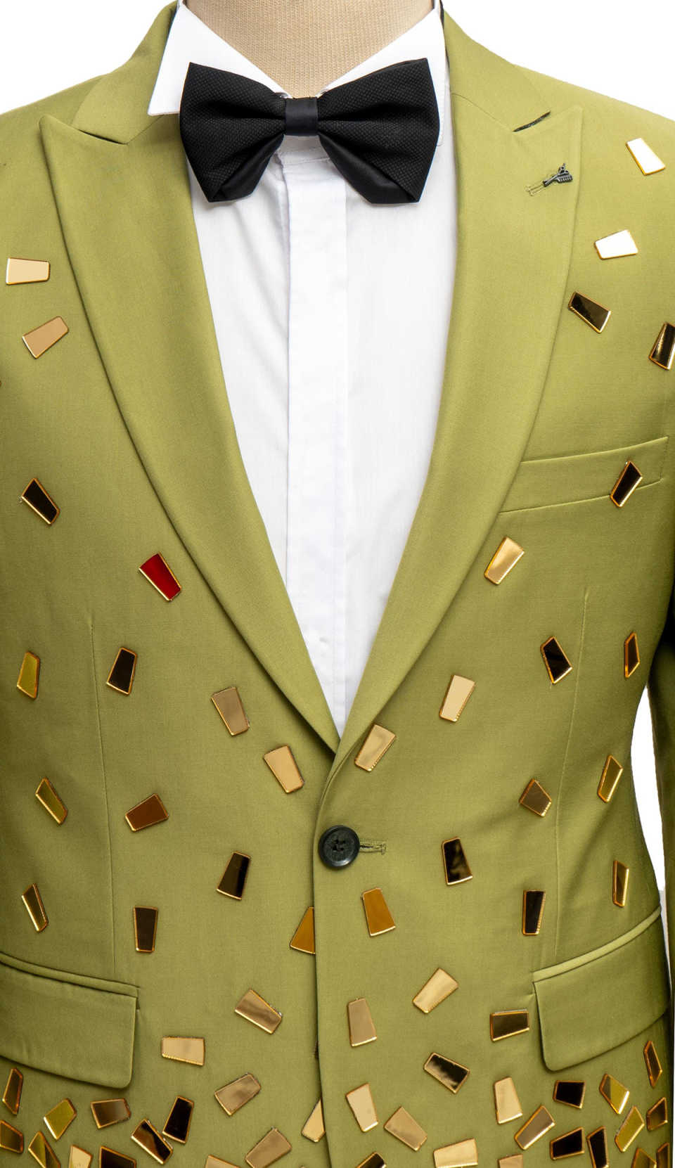 Bright Wedding Tuxedos Rhinestone One Button Men Suit Peaked Lapel 1 Piece Set Jacket Party Evening Groom Blazers Customized