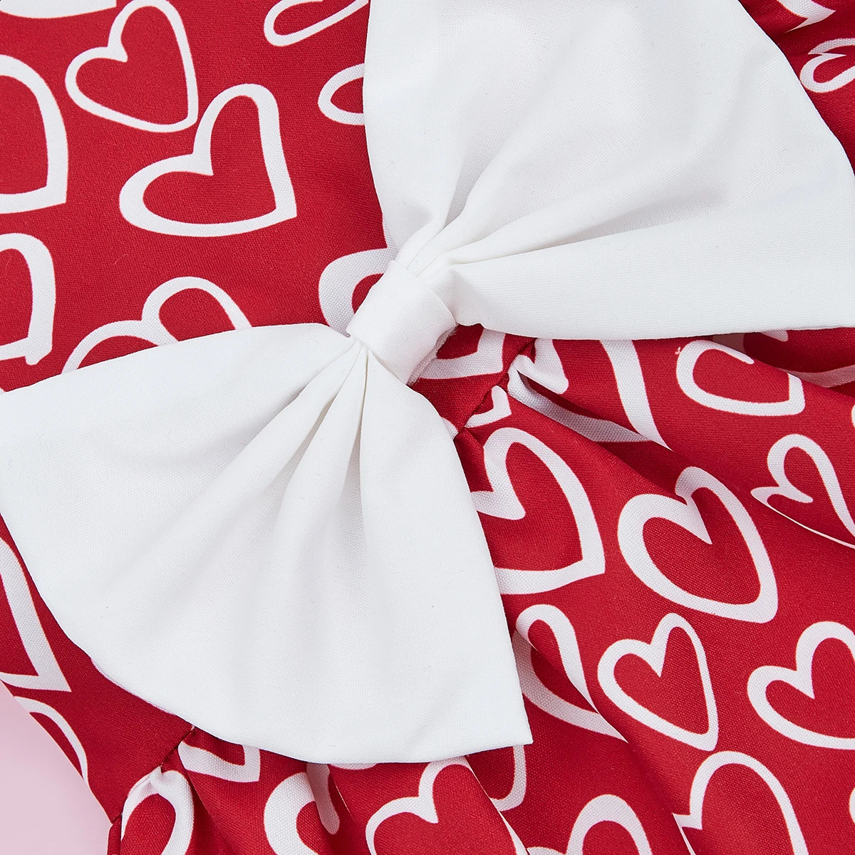 Valentines Day Pet Clothes Hearts Dog Valentines Outfit Bowknot Red Tulle Dog Dress with for Small Dogs Cat Girl 250206