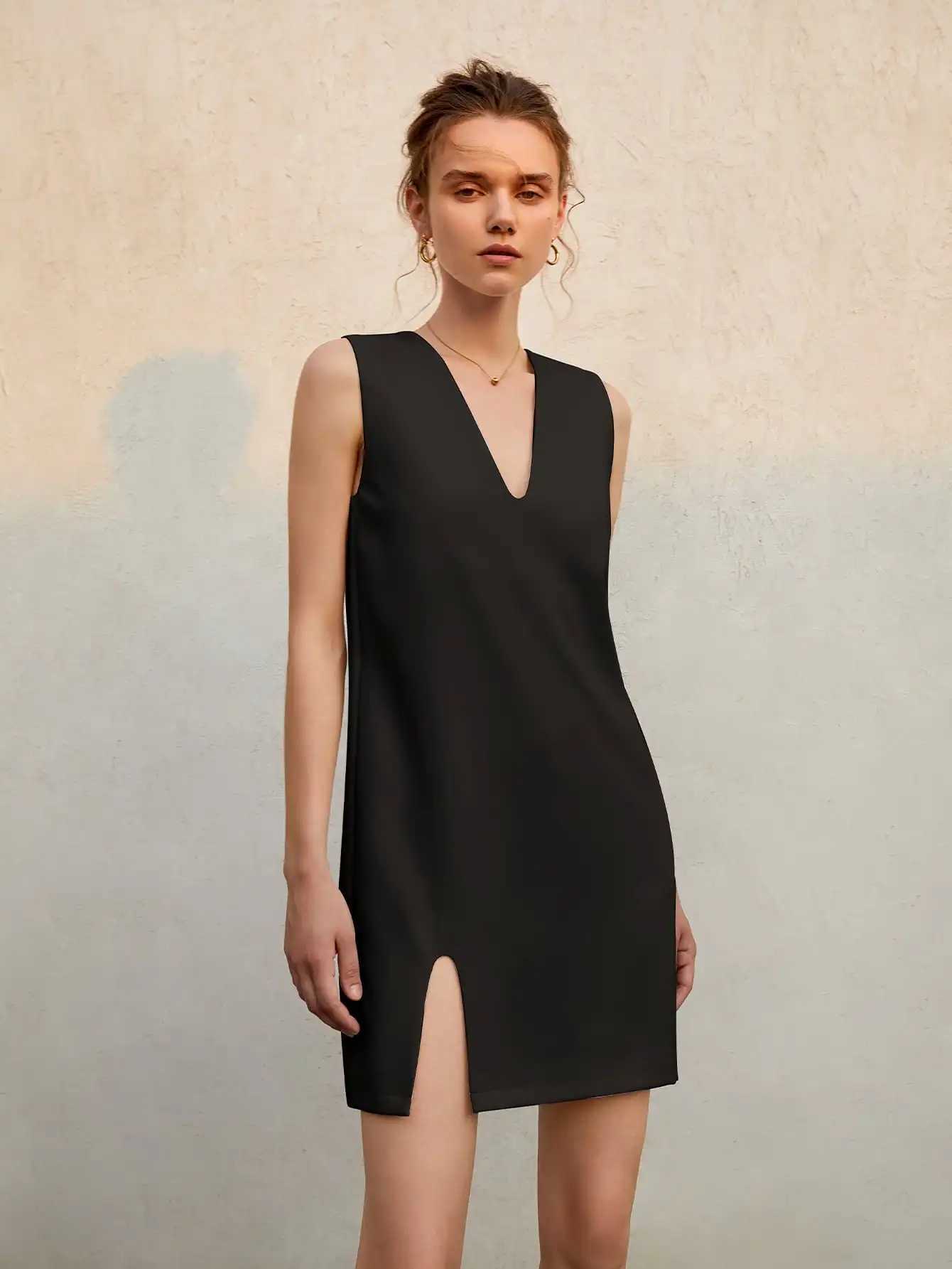 Summer French sveless shift dress Womens Haute Couture loose slimming mini sundressXJ2500207