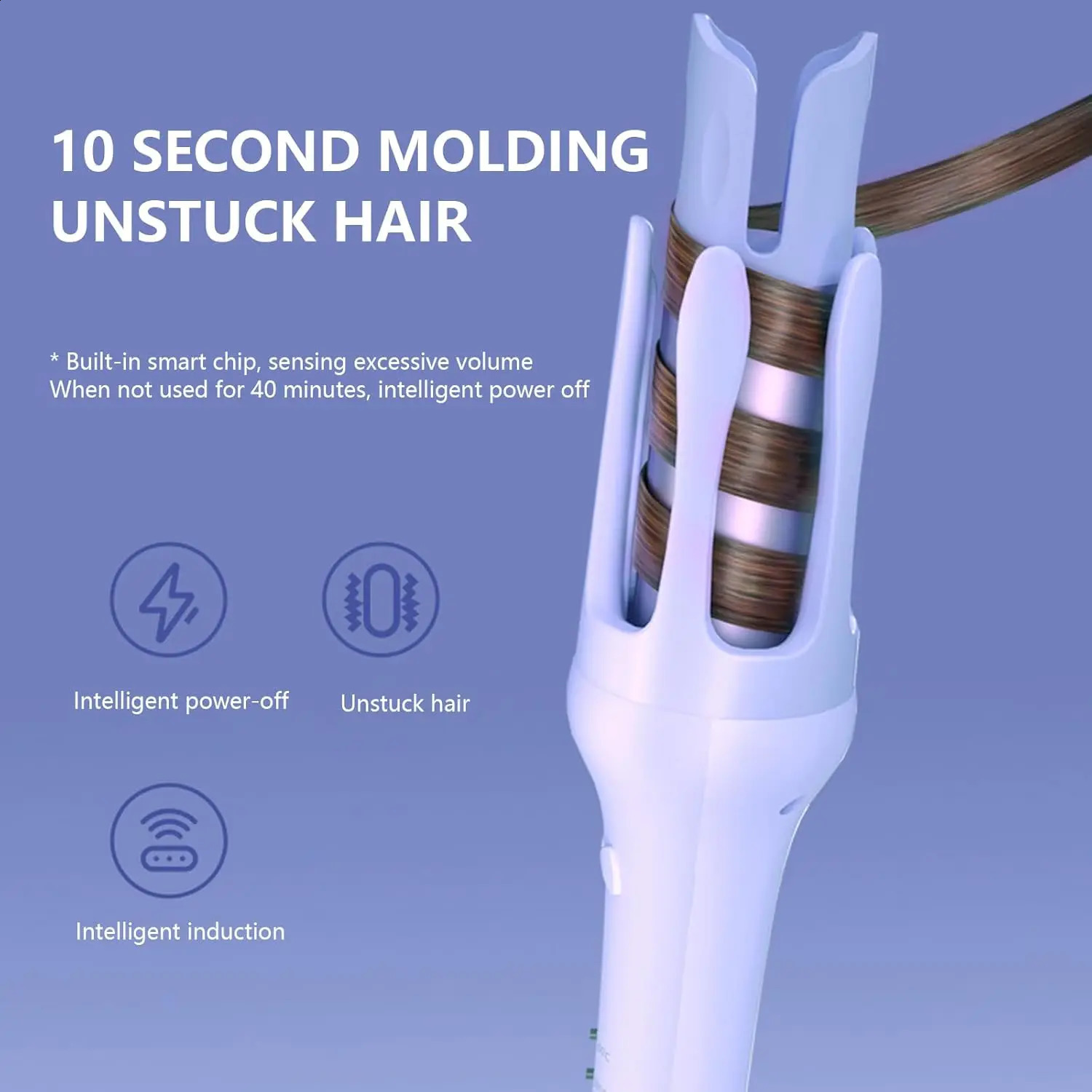 Hair Curler Automatic Rotating Negative Ion non Damaging Hair Curling Iron Portable Hair Curler Automatic Shut-Off Scald 250206