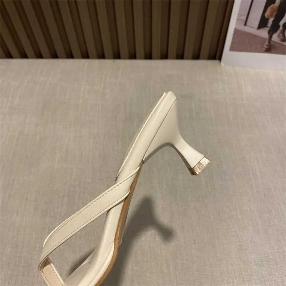 Flip Flops Women Summer Outside New Square Head Slim Heel Sandals Fi Clip Toe Slippers Women Sandals Pantuflas De MujerXJ250207