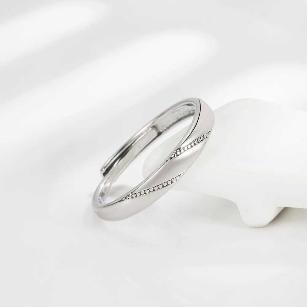 925 Sterling Silver New Ladys High Quality Fashion Jewelry Crystal Zircon Couple Ring For Man XY0339 W250207