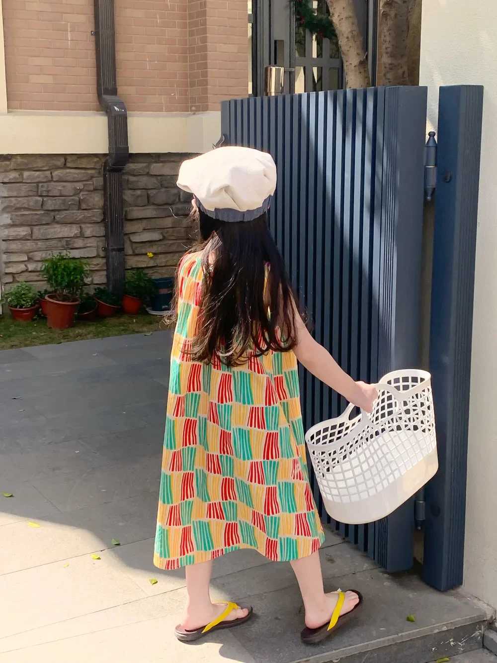 Summer Boy Clothes Set Girl dress Korean Style Contrast Stripe Shorts Set Sleeveless Skirt family matching outfits Sibling look W250207