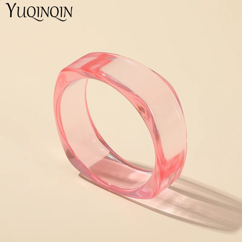 Trendy Transparent Acrylic Bracelet Bangle for Women Resin Party Bracelets Bangles with er Charms Jewelry Gifts 250206