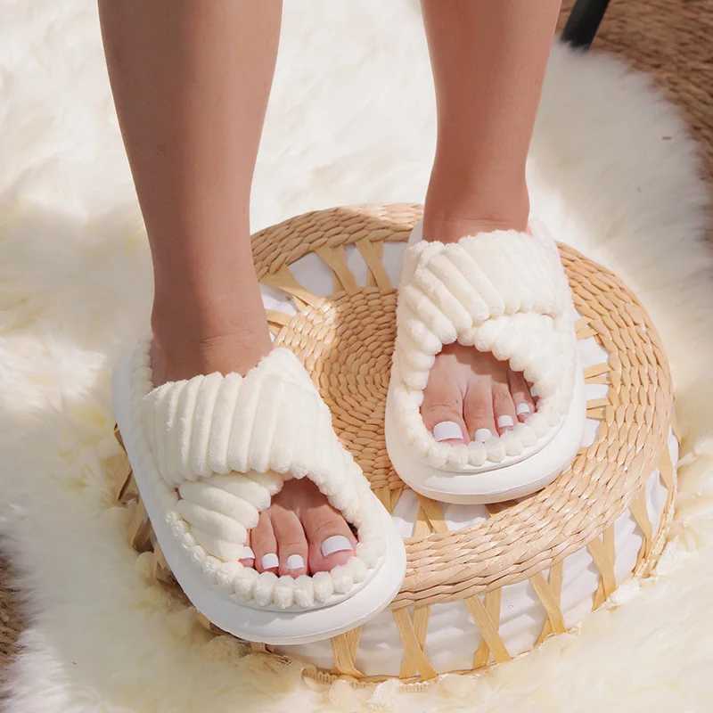 2023 Winter Solid Linen Slippers 36-45size Women Home Slippers Household Cott N Slip Thick Mute Shoes Couple Indoor SlipperXJ250207