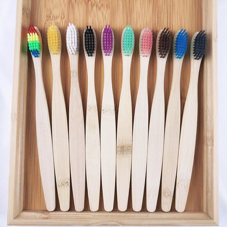 15/30 reusable portable bamboo toothbrushes in eco-friendly paper bags biodegradable for travel and home use 250206