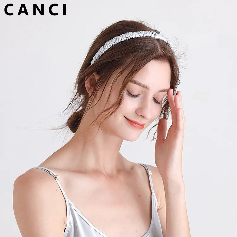100% Natural Mulberry Silk Headband Silk Elastics Hair Hoop Band Headwear Hairbands for Women Girl Hair Accessories 250207