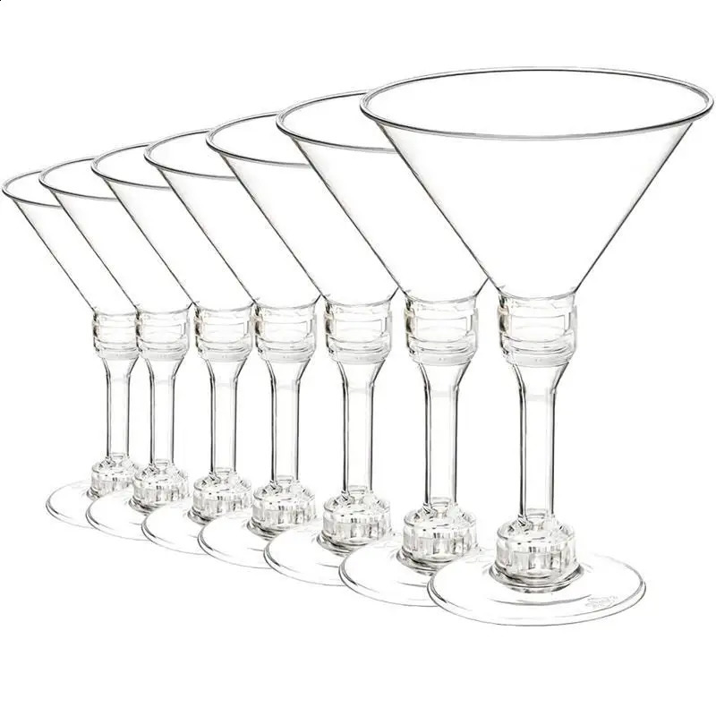 20Pcs Transparent Decorative Cups Clear Plastic Martini Glasses Disposable Whiskey Cocktail for Party Bars 250206