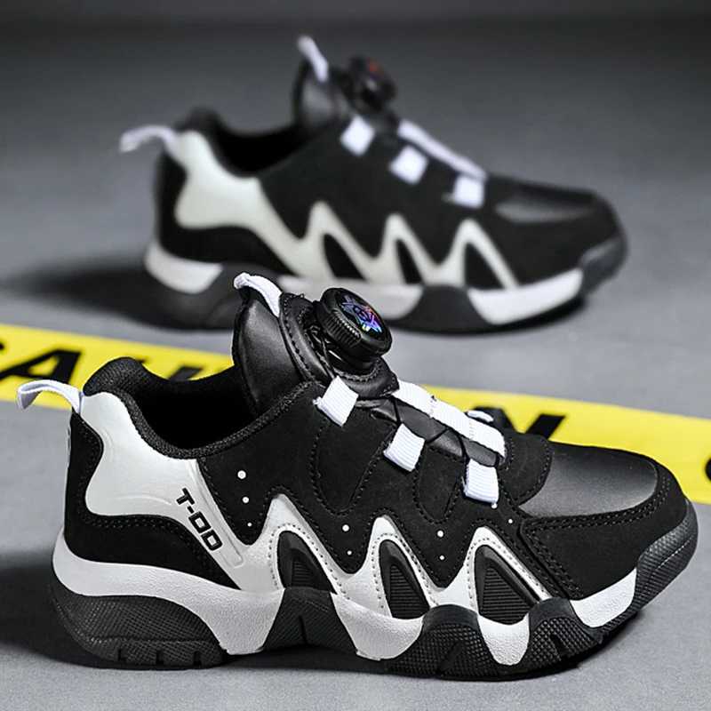 Childrens Walking Shoes Cushioning Lightweight Fashionable Running Shoes Rotating Buckle Outdoor Casual Sports Shoes for Kids W250207