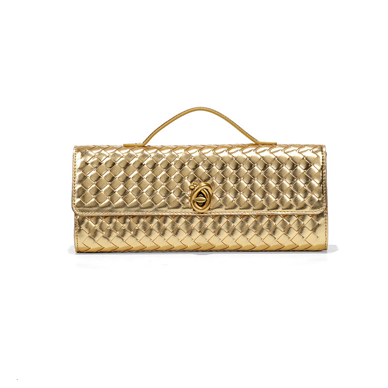 New Woven Bag Single Shoulder Crossbody Baguette Bag Niche Premium Horizontal Handheld Dinner Bag Organ Bag for Women