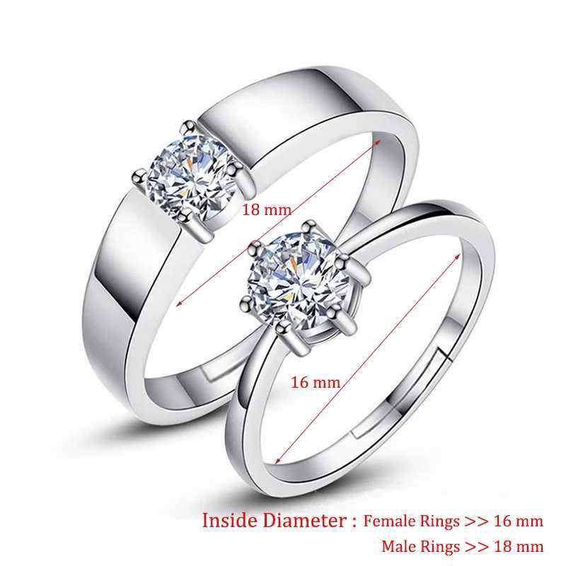 Classic Couple Rings For Men Women CZ Stone Trendy Wedding Lovers Ring Jewelry Romantic Valentines Day Present Ring Accessory W250207