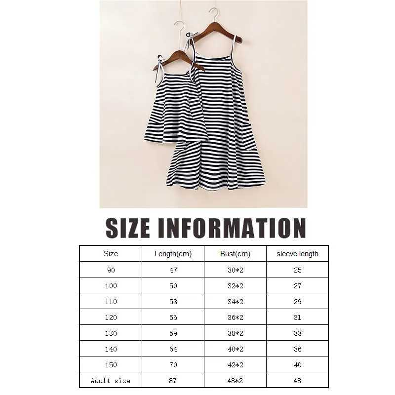 Mother Daughter Clothes Fashion Family Matching Outfits Cotton Baby Girls Dress Family Couple Look Stripe Dress Family Clothing W250207