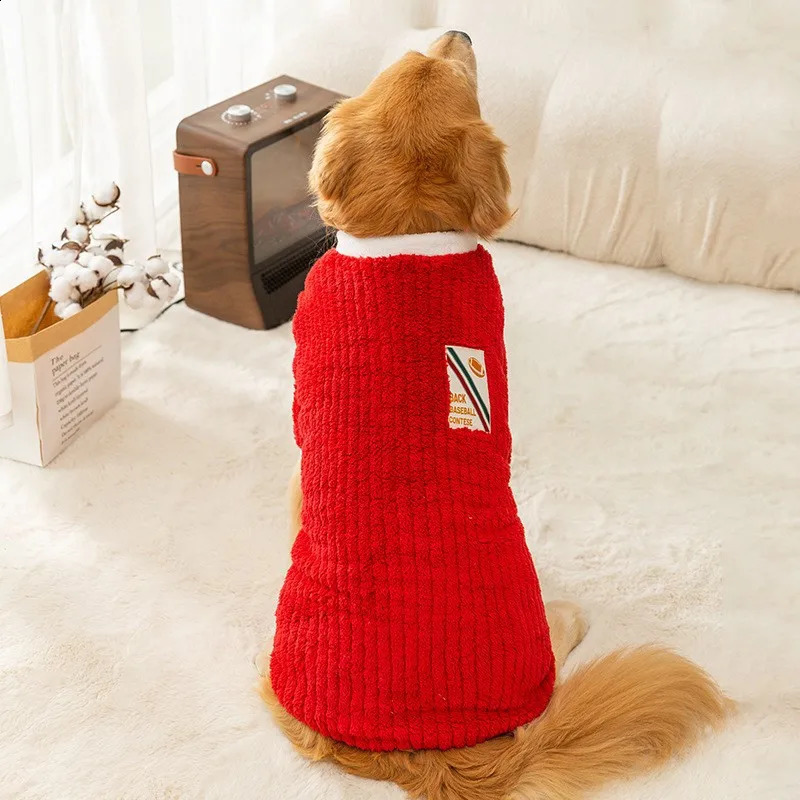 Dog Hoodies for Large Dogs Winter Warm Dog Clothes Fleece Dog Coat Labrador Golden Retriever Alaskan Malamute Clothing Dog Vest 250206
