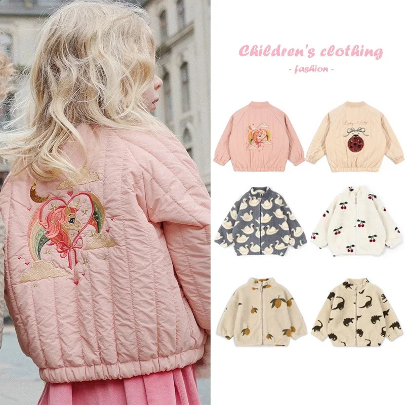 Embroidery Girl Cotton-padded Clothes KS 2025 Childrens Lamb Wool Coat Boys Winter Jacket Outerwear Childrens Clothing 250206