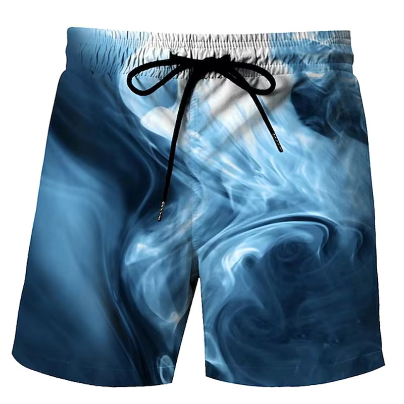 3D Printed Oil Painting Art Pattern Summer Men's Beach Shorts Hawaii Beach Sports Swim Pants Fashion Quick Drying Men's Casual Pants