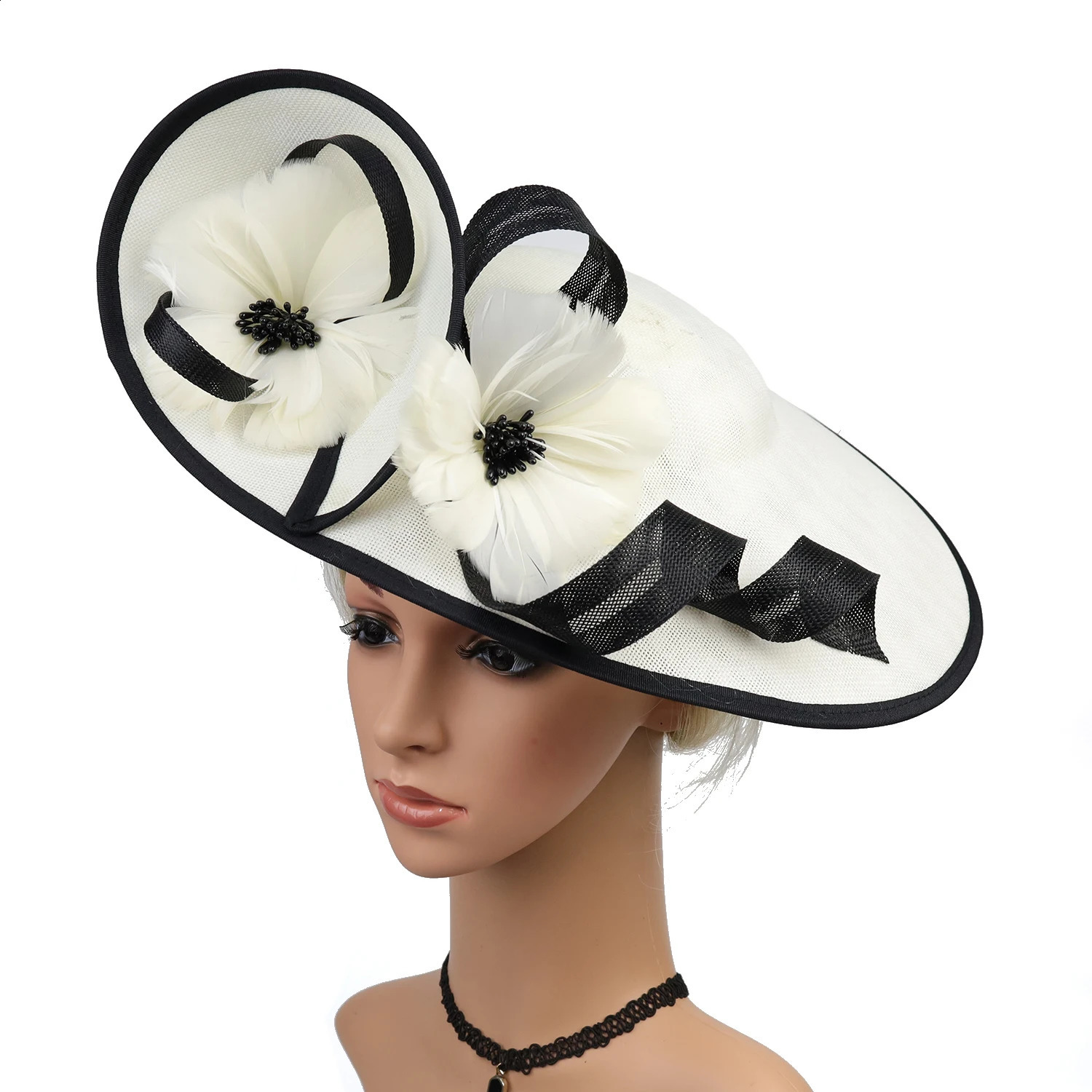 Sinamay Flower Fascinator Perfect Wedding Hat Unique Derby Party Hat Fashion Top Church Hats Bride Fascinators Female 250207