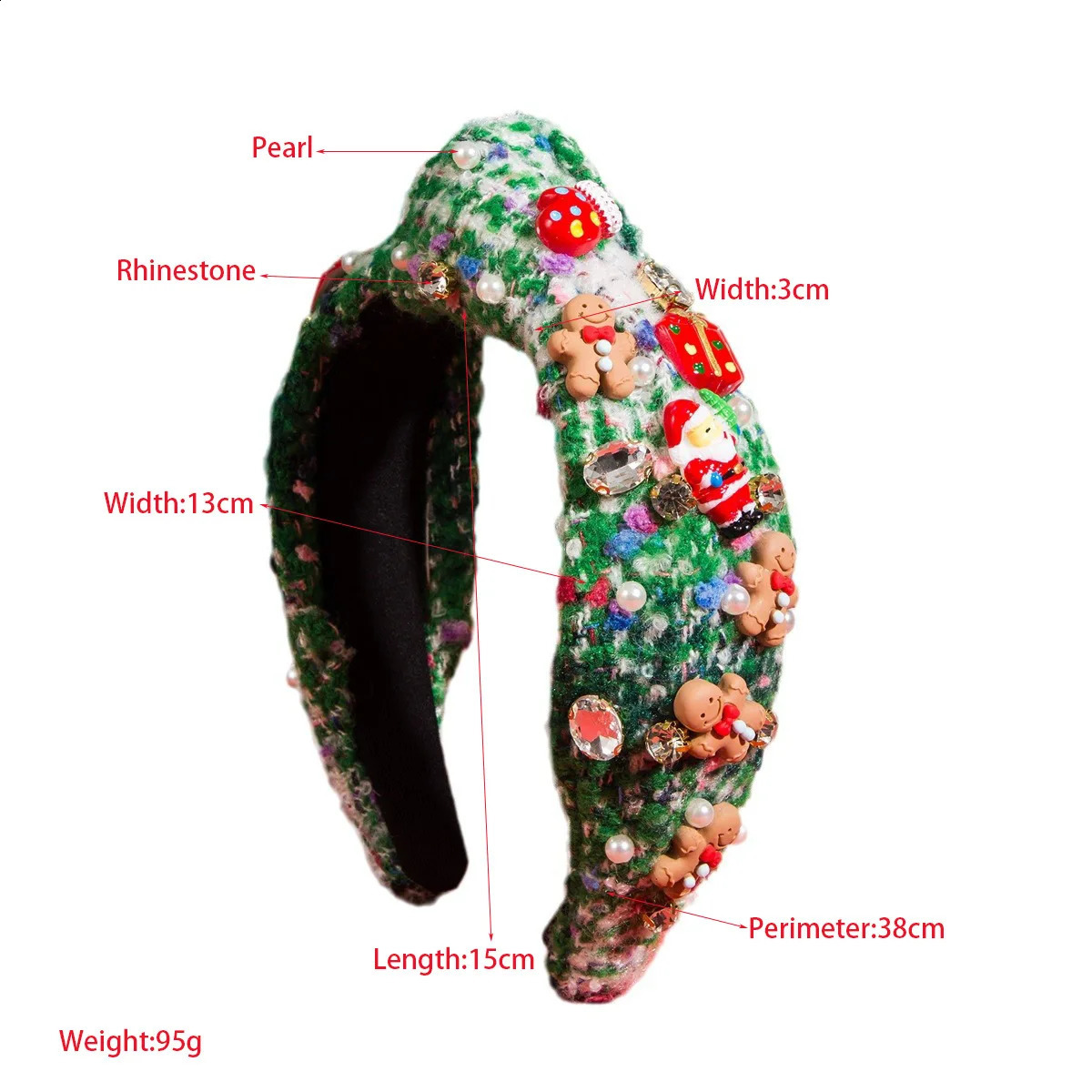 in Europe and America Christmas Gingerbread Man Headband Trend Santa Claus Knotted Hair Accessories 250207
