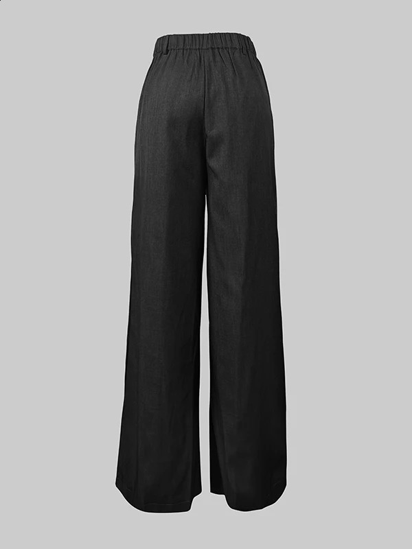 Modigirl Trendy Womens Suit Pants Autumn Spring Loose Wide Leg Asymmetric Solid Color SplitJoint High Waisted Formal Trousers 250206