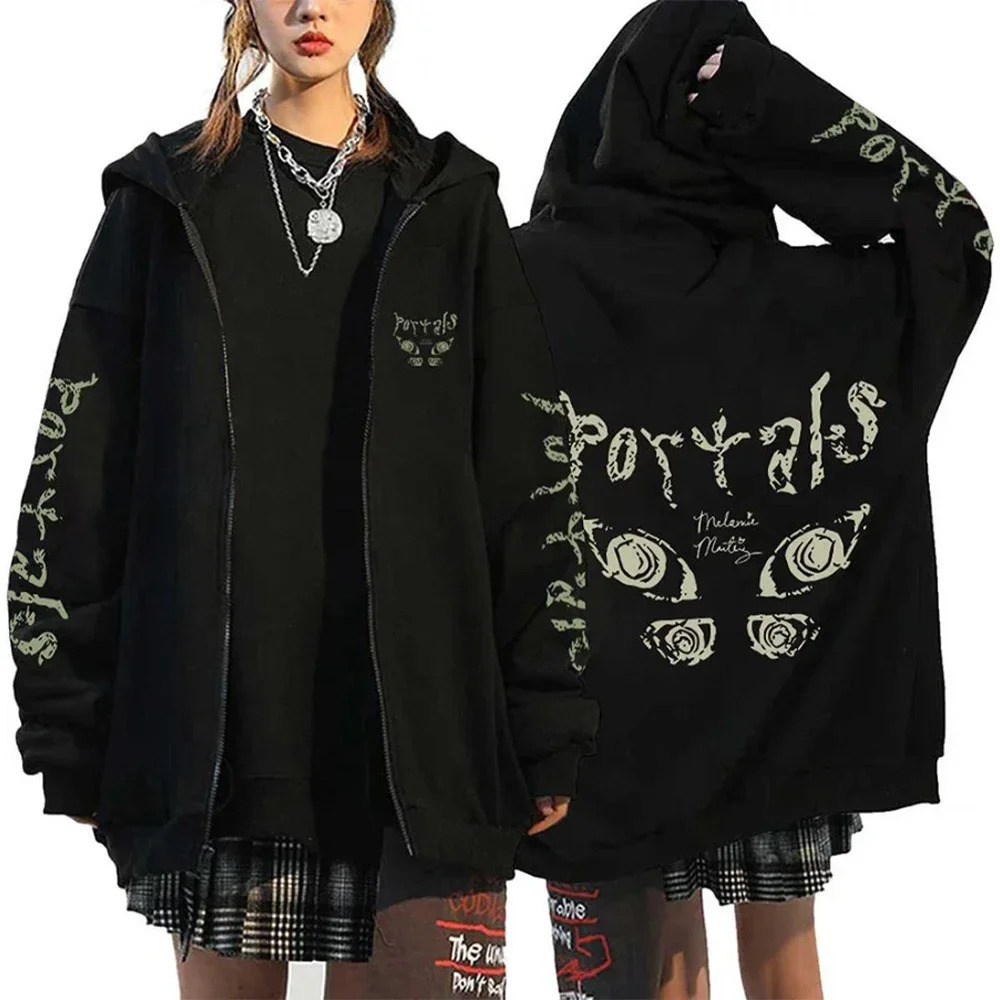Melanie Martinez Portals Tour Zipper Hoodie Casual Mens Hip Hop Street Clothing Jacket Y2K Coats 250207
