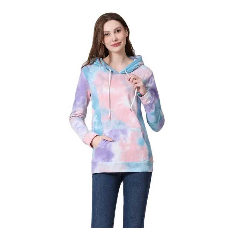 Emotion Moms 100% Cotton Winter Maternity Clothes T-shirt Breastfeeding Tops Maternity Hoodie Sweater For Pregnant Women W250207