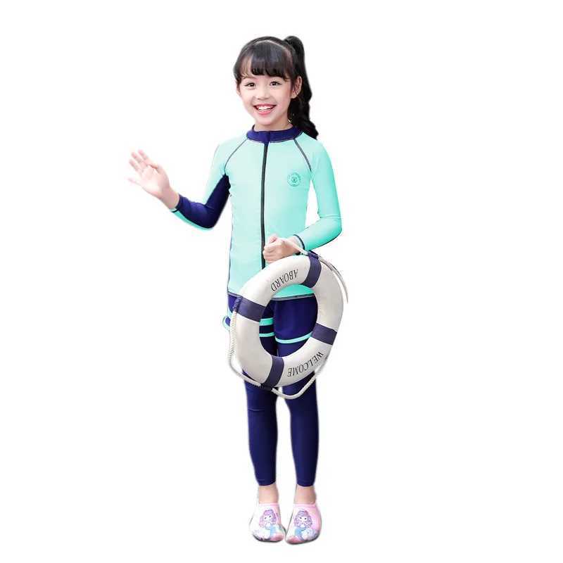 Family Matching Swimwear Couple Long-Sleeved Bathing Suit Family Seaside Sun Protection Set Men Women Boy Girl Diving Clothes W250207