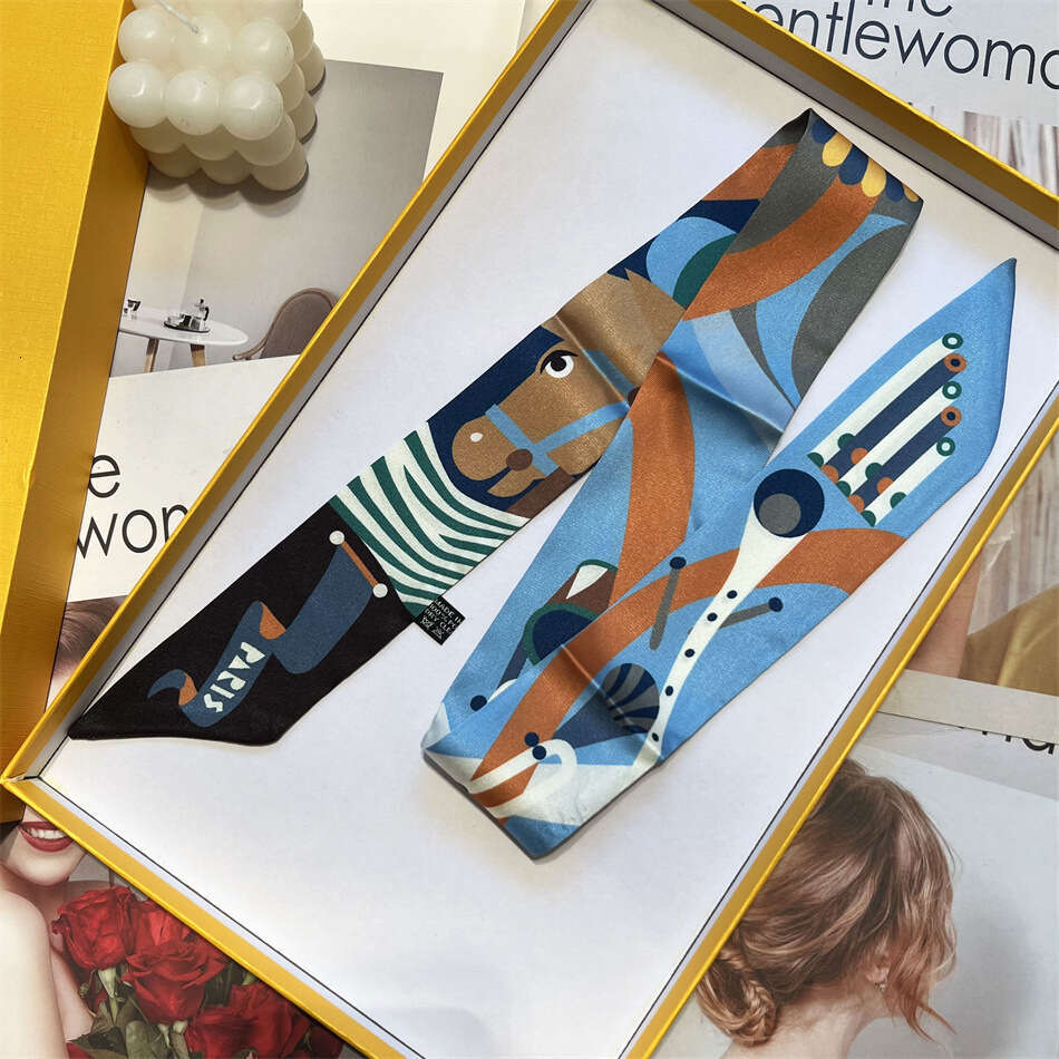 2024 live streaming new high-end women's long and versatile scarves, hairbands, waistbands, tied bags, decorative handles