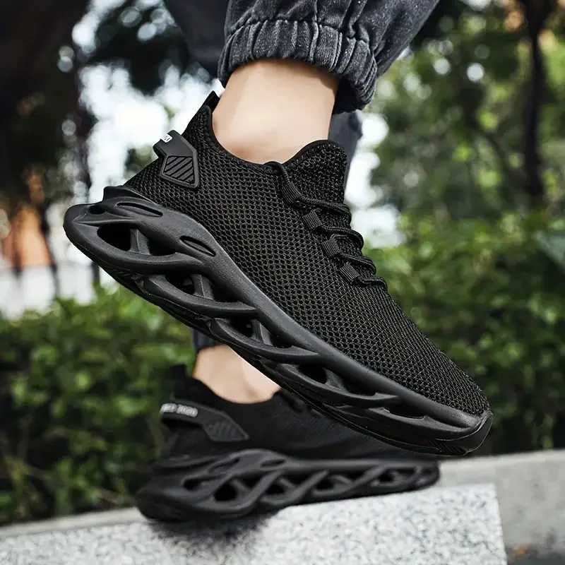 Men Sports Running Black Jogging Shoes Casual Sneakers Brown Outdoor Breathab Mesh Women Light Shock-absorption Black Tennis W250207