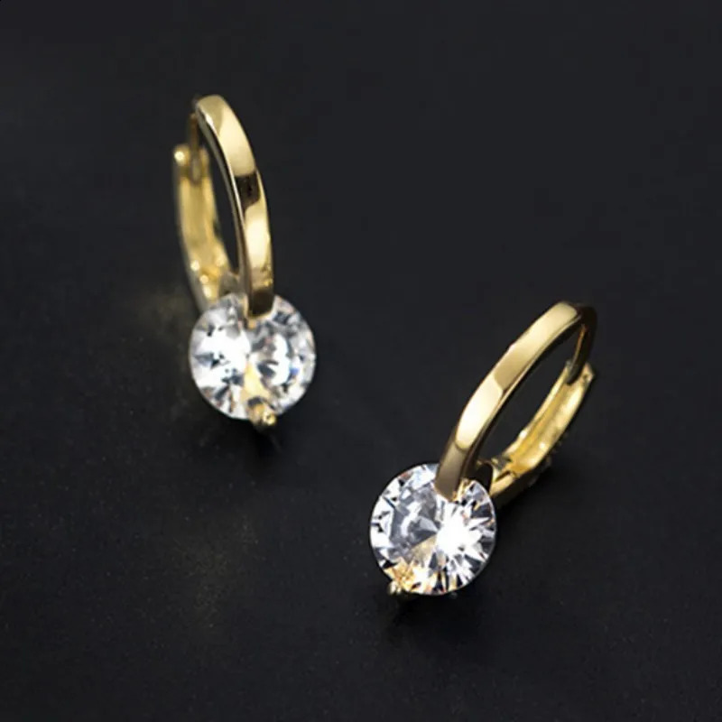 Solon 1ct D Earrings for Women Diamond Sterling Silver Earrings 925 Pendant earrings for Girls 14k gold plated 250207