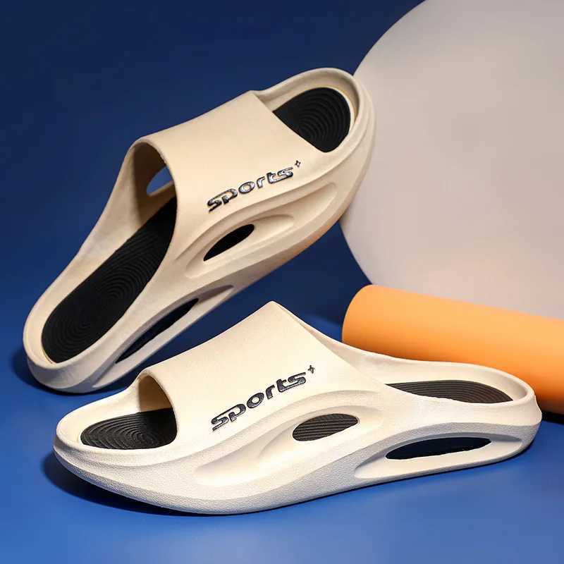 Sports Mens Women Slippers Couple Thick Bottom Indoor Trend Outer Wear Stomping Shit Feeling Sand Print SoftXJ250207