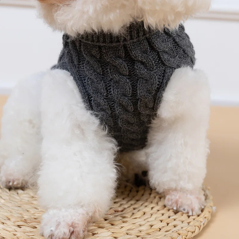 Puppy Dog Sweaters Knitted Pet Clothes for Small Medium Dogs Winter Warm Pet Turtleneck Chihuahua Soft Sweater Yorkshire Coat 250206