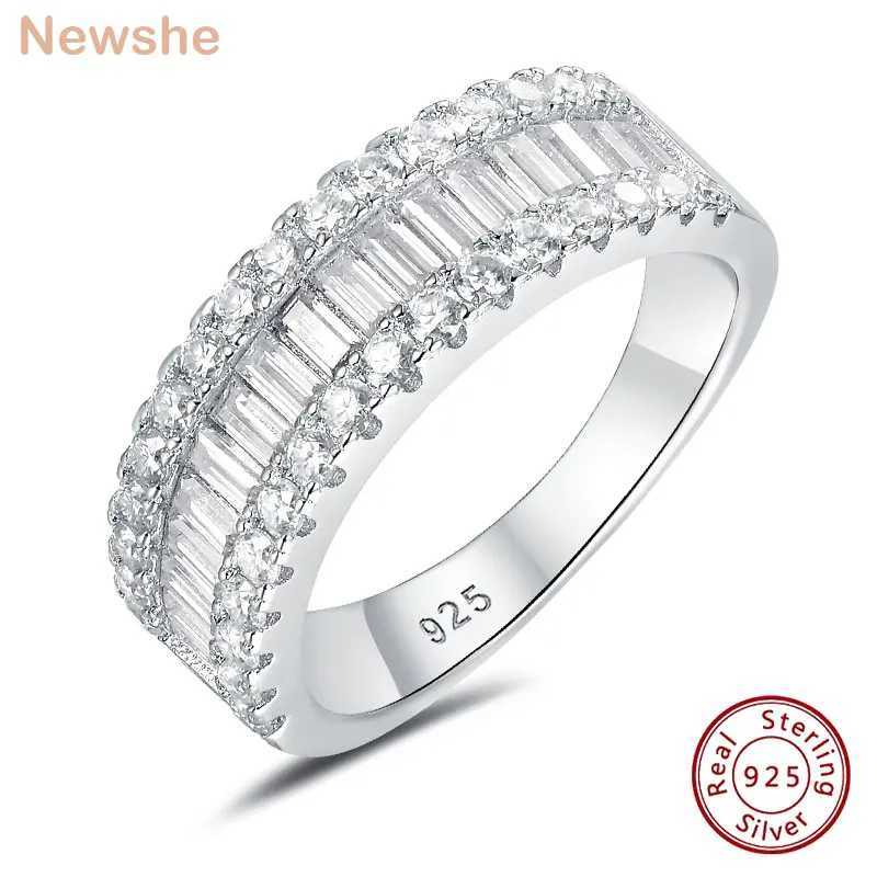 Newshe D Color Moissanite Rings for Women Half Eternity Band 925 Sterling Silver Wedding Engagement Stunning Jewelry Ring W250207