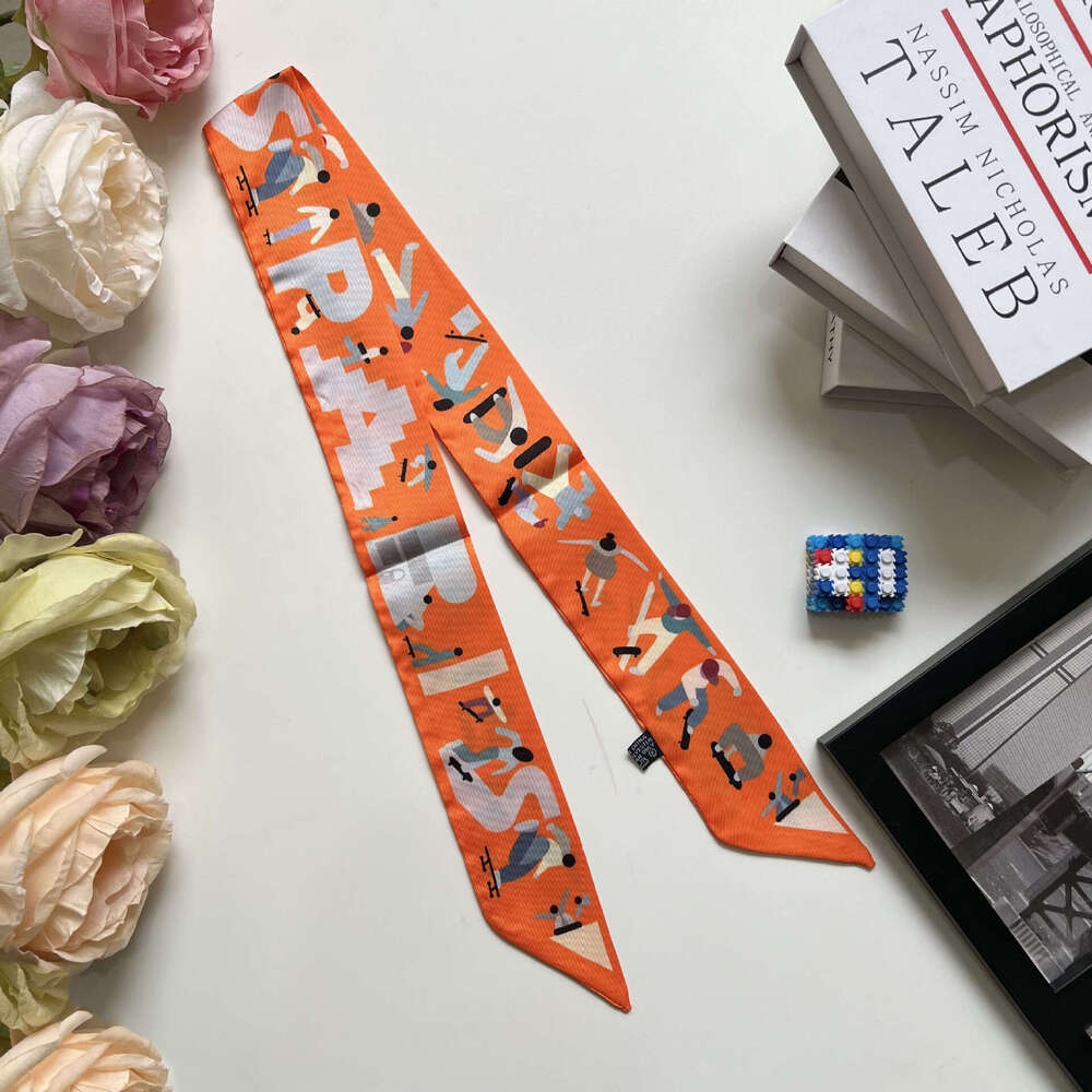 Casual temperament paired with headband, silk small strip, women's summer thin headscarf, Korean version suit, scarf, versatile