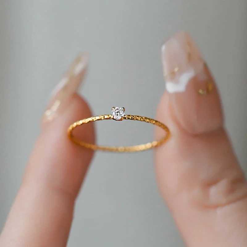 1PC Love Jewelry Titanuim Steel Gold Color Ring White CZ Crystal Ring For Women Couple Finger Rings Wedding W250207