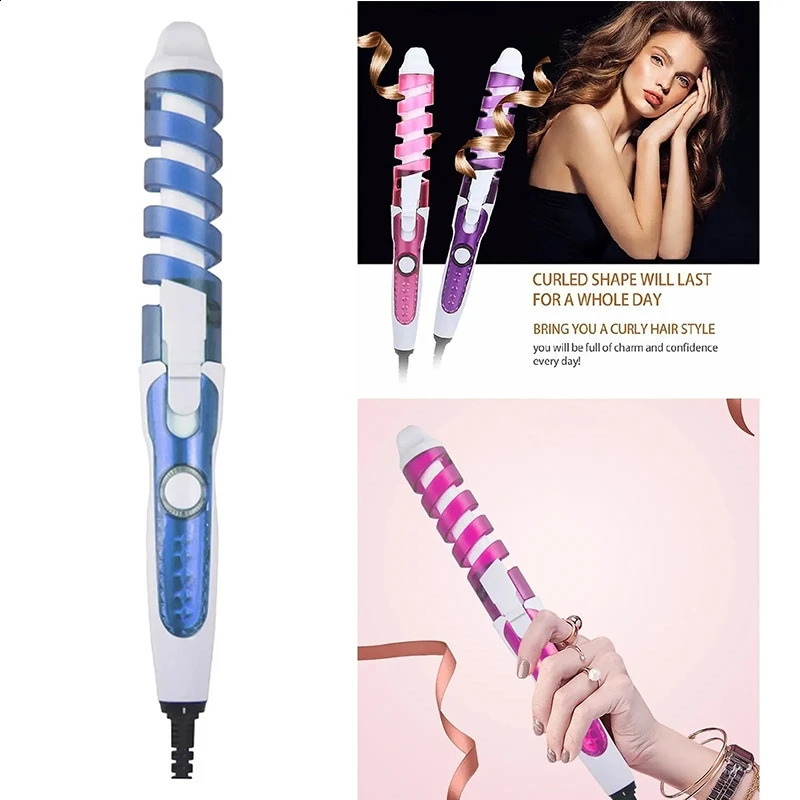 Professional Hair Curler Roller Magic Spiral Curling Iron Fast Heating Curling Wand Electric Hair Styler Pro Styling Tool 250206