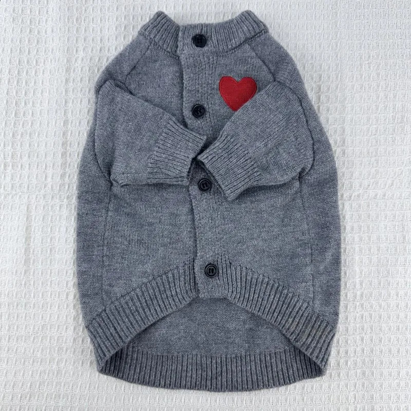 Dog Cat Autumn and Winter Warm Pet Sweater Small and Medium-sized Pet Solid Color Cardigan Clothes 250206