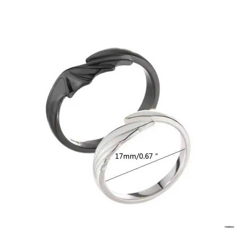 2 unique adjustable couple rings matching rings suitable for women men angels and demons rings W250207