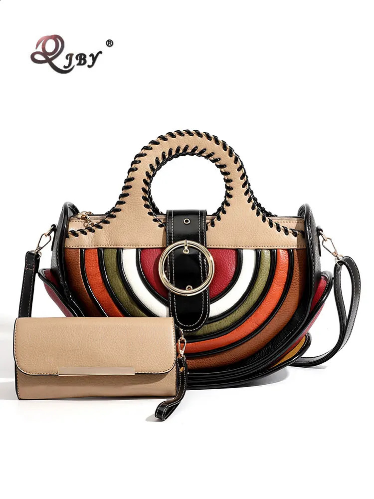 Versatile Hand Wove Shoulder Bag Highend Leather Large Capacity Multilayer Fashion Womens Crossbody HandBag Send A Wallet 250206