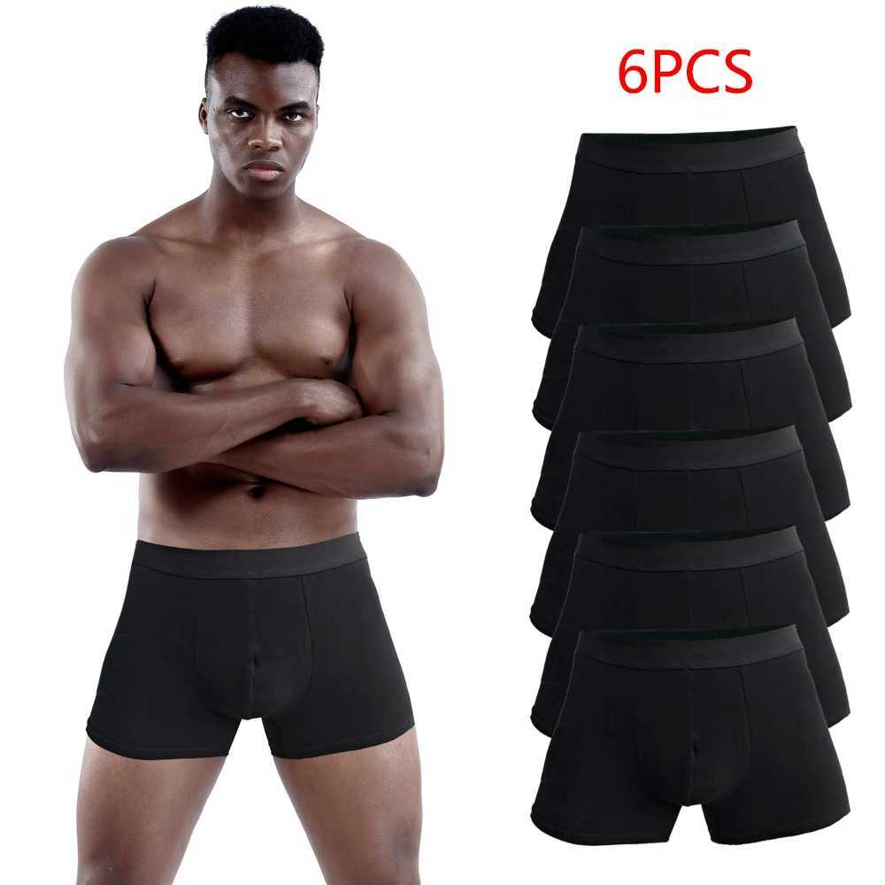 6pcs black boxers Mens Underware Men Boxer shorts Cotton Underwear for man Sexy Male Underpants Brand Mens PantiesXJ250207