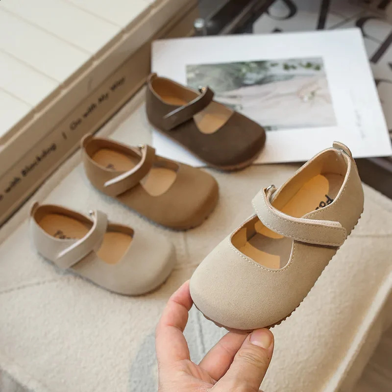 Jogerli Girls Spring Autumn Childrens Mary Jane Small PU Leather Shoes Retro Princess Loafer Soft Sole Baby Flats 250206