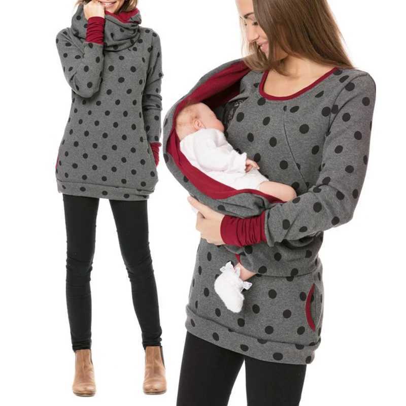 Maternity Nursing Hoodie Sweatshirt Winter Autumn Pregnancy Clothes Pregnant Women Breastfeeding Sweater Shirts T Shirt Top W250207