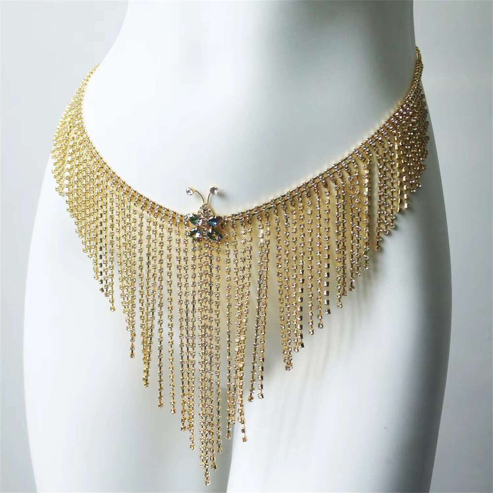 Personality Shiny Tassel Crystal Shorts Jewelry Fashion Nightclub Party Bikini Waist Chain Versatile Accessories