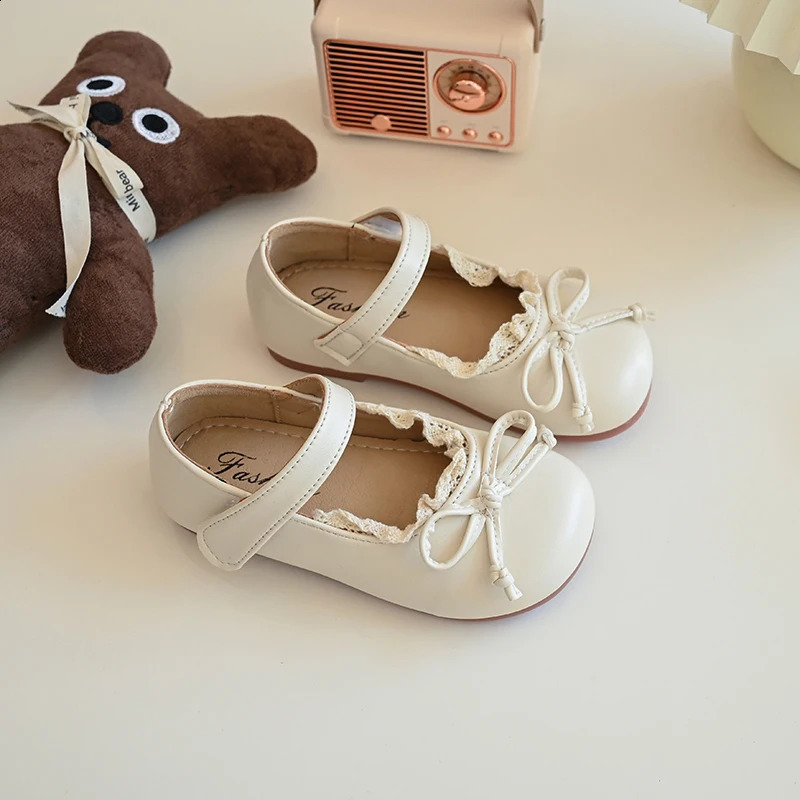 Mary Shoes Kid Leather Shoes Spring Cute Princess Shoes Soft Sole Baby Single Sweet Girl Kids 250206