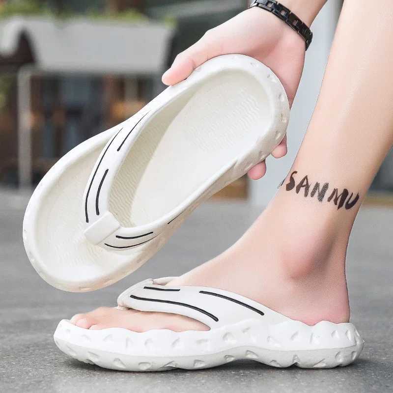 Mens Summer EVA Anti Slip Flip Flops Comfortable and Soft Outdoor Garden Massage Thick Sole Wear-resistant Beach Shoes 2025XJ250207