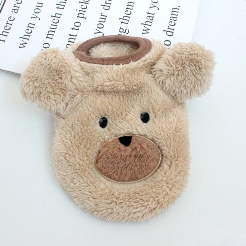 Fleece Fur Pet Dog Sweaters Vest Clothes Cat Bear Puppy Teddy Autumn Winter Warm Clothes Costume 250206