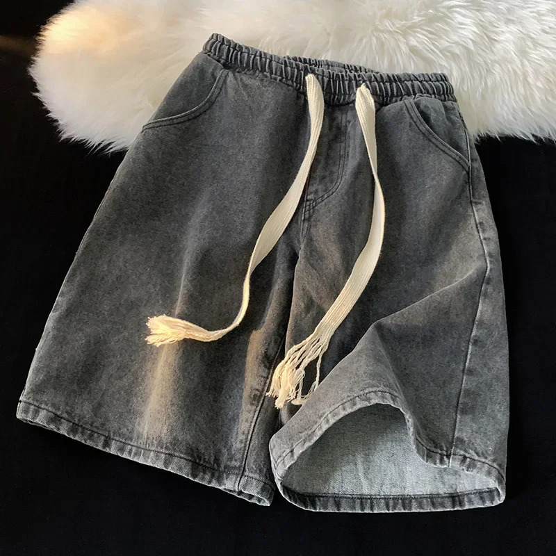 PantsSummer Denim Shorts Men Jean Skate Board Wide Leg Harem Mens Jogger Ankle Breathable Short Jeans Fashion 250120