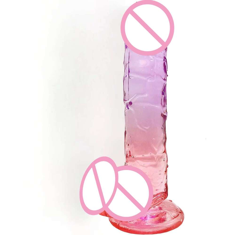 Realistic Clear Silicone Gradient Dildo for Women Hand Free Play Flexible Soft Dong Adult Sex G-spot Dildos Toys