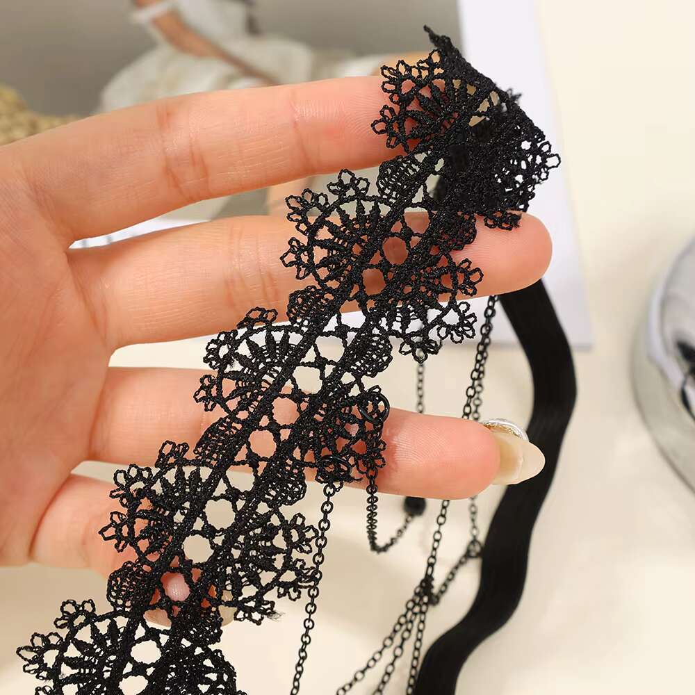 Gothic Boho Elastic Band Black Lace Leg Thigh Chain for Women Bikini Summer Festival Party Body Accessories Jewelry