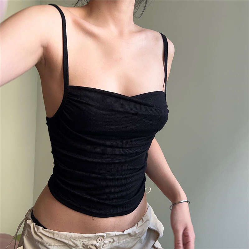 European and American Spring Hot Products Fashionable, Sexy, Pure Desire Style Short Slim fit Sleeveless Strap Top 2025 Versatile New Trendy Clothing 