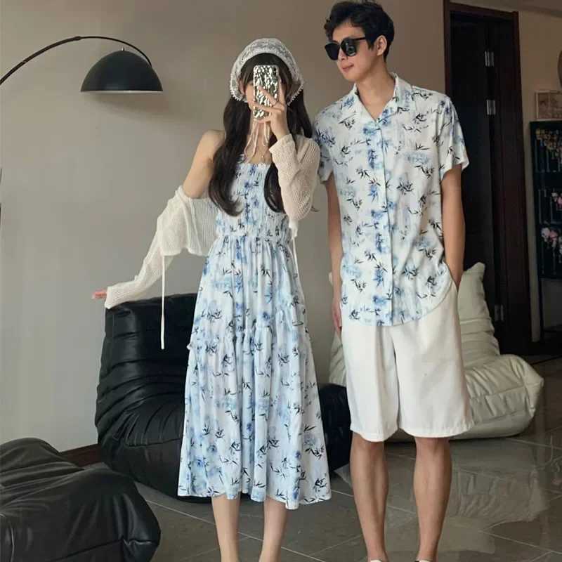Resort Couple Look Parents and Children Summer Clothes Family Matching Holiday Clothing Mom Daughter Beach Dress Dad Son Shirts W250207
